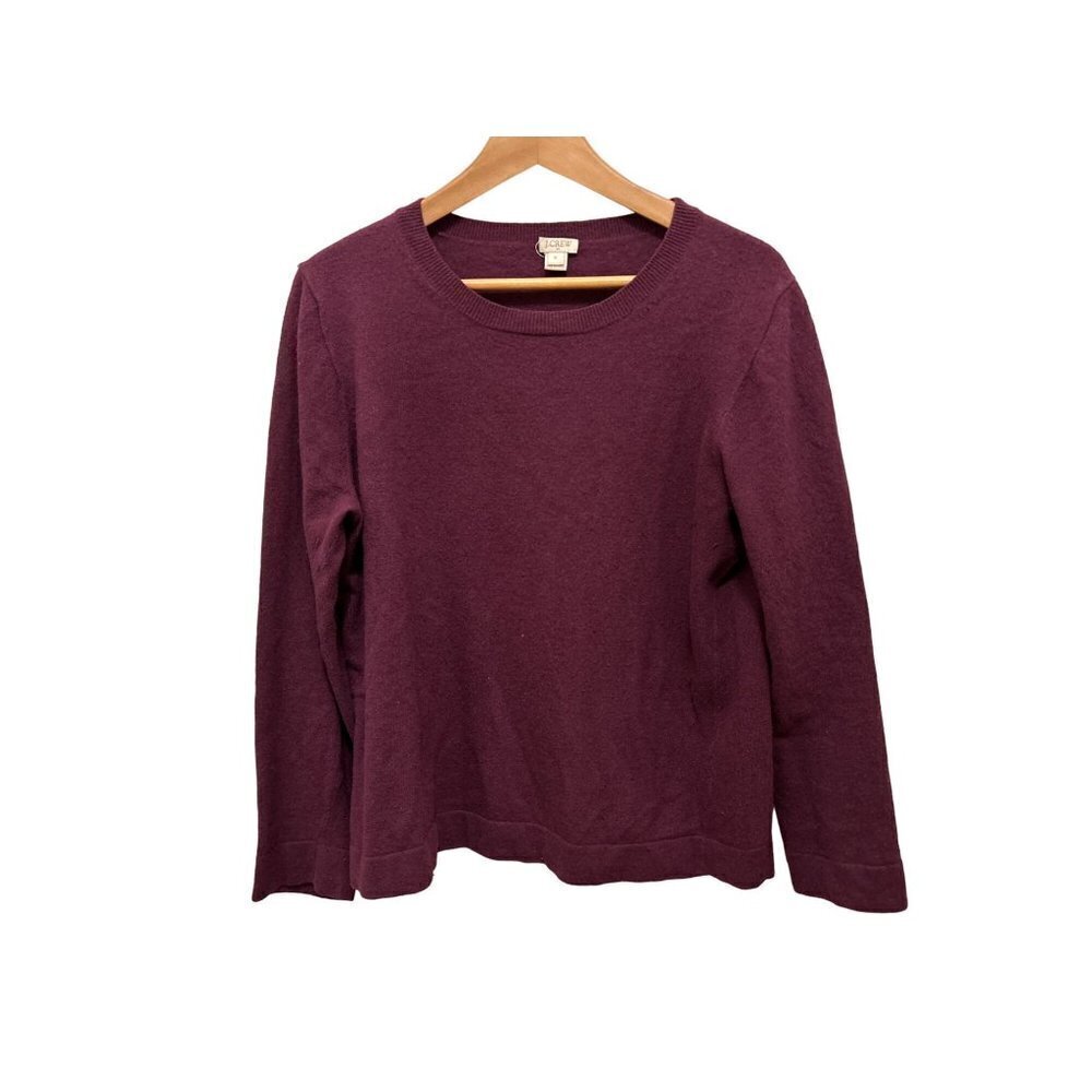 J.CREW Burgundy Wool Crewneck Sweater Long Sleeve Pullover Size XLarge
